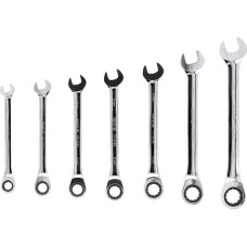 KLUCZE PŁASKO-OCZKOWE Z GRZECHOTKĄ 10-19 MM, ZESTAW 7 SZT. YT-0208