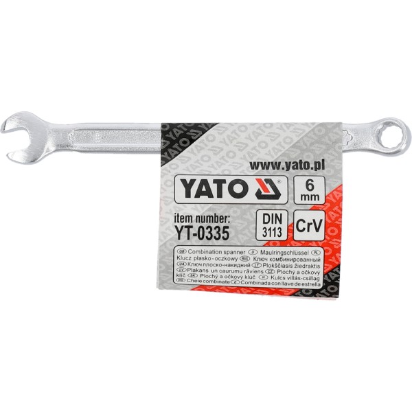 KLUCZ PŁASKO-OCZKOWY Z POLEROWANĄ GŁÓWKĄ 6 MM YT-0335
