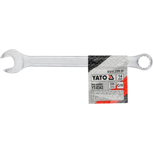 KLUCZ PŁASKO-OCZKOWY Z POLEROWANĄ GŁÓWKĄ 14 MM YT-0343