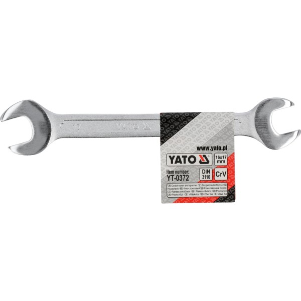 KLUCZ PŁASKI Z POLEROWANĄ GŁÓWKĄ 16X17 MM YT-0372