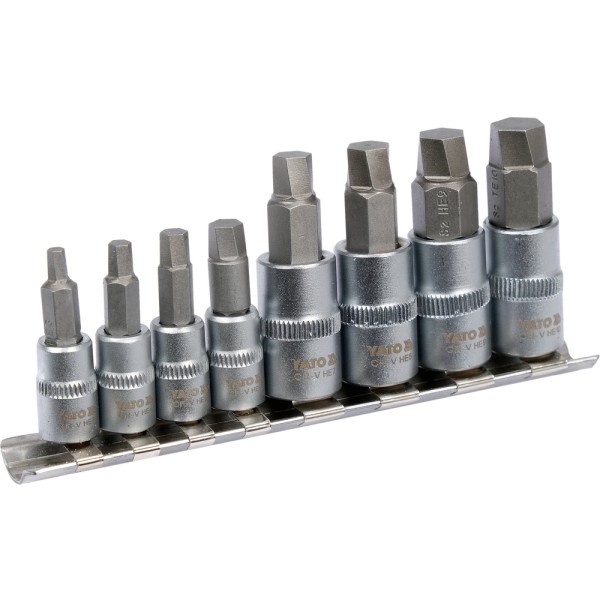 ZESTAW BITÓW DO OBROBIONYCH ŚRUB HEX 8 CZĘŚCI YT-04580