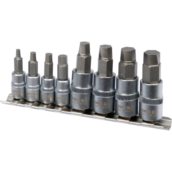 ZESTAW BITÓW DO OBROBIONYCH ŚRUB HEX 8 CZĘŚCI YT-04580