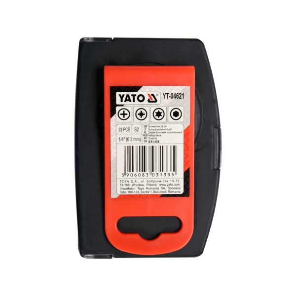 ZESTAW UDAROWYCH KOŃCÓWEK ŚRUBOKRĘTOWYCH 23 SZT. YT-04621