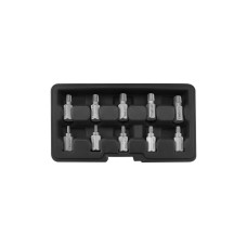 ZESTAW WYKRĘTAKÓW DO USZKODZONYCH ŚRUB WEWNĘTRZNYCH  HEX, TORX, SPLINE, ZESTAW ZAWIERA 10 ELEMENTÓW YT-05890