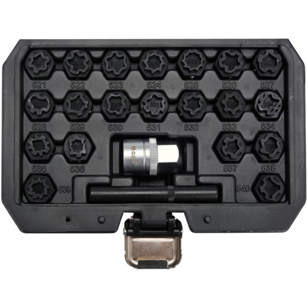 ZESTAW NASADEK DO ŚRUB ZABEZPIECZAJĄCYCH VW 22 ELEMENTY YT-060305