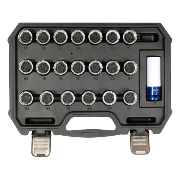 ZESTAW NASADEK DO ŚRUB ZABEZPIECZAJĄCYCH OPEL 21 ELEMENTY YT-060306