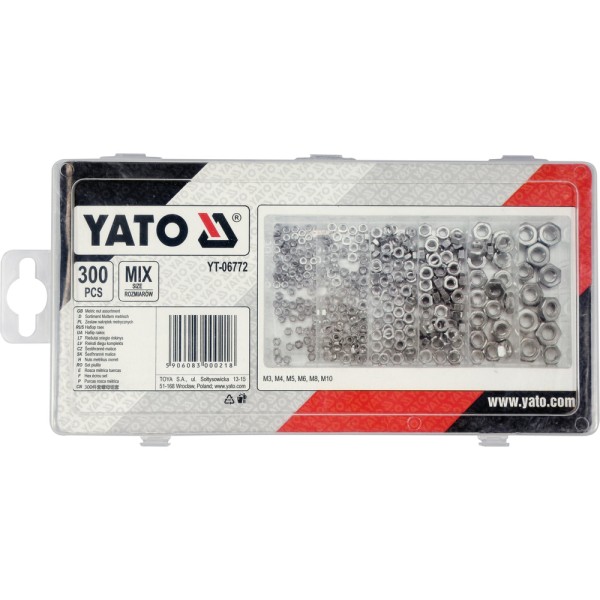 NAKRĘTKI METRYCZNE ZESTAW 300 SZT. MIX ROZMIARÓW YT-06772