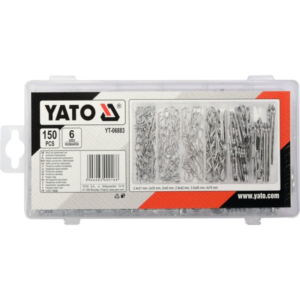 ZAWLECZKI SPRĘŻYSTE 150 SZT. MIX ROZMIARÓW YT-06883
