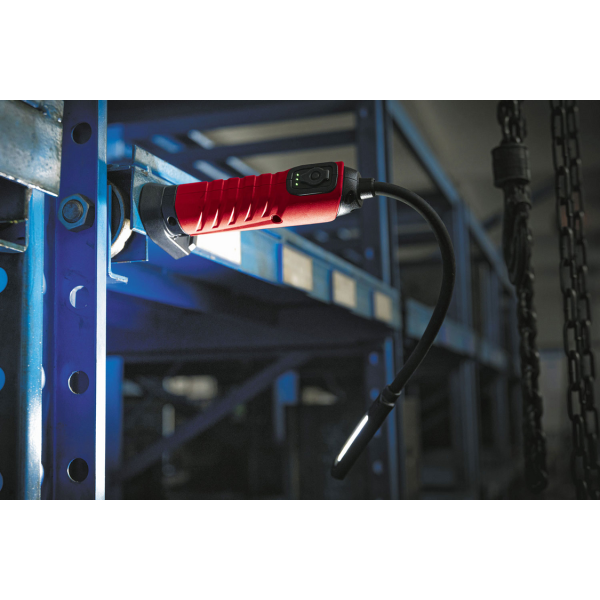 LAMPA WARSZTATOWA COB 500LM ELASTYCZNE RAMIĘ, REGULACJA ŚWIATŁA, IP54, IK07, PA6+TPR YT-08527