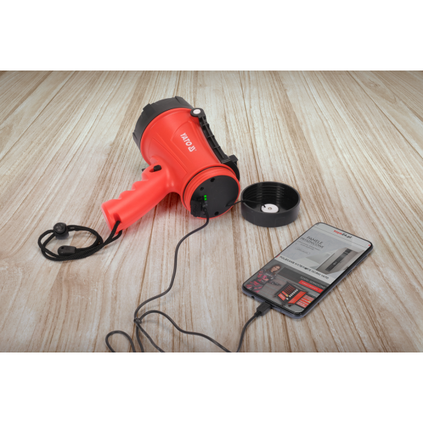 SZPERACZ PISTOLETOWY 15W, 1200LM, IP68, AKUMULATOROWY, ZASIĘG 250M, LI-ION 3,7V 4400MAH YT-08551