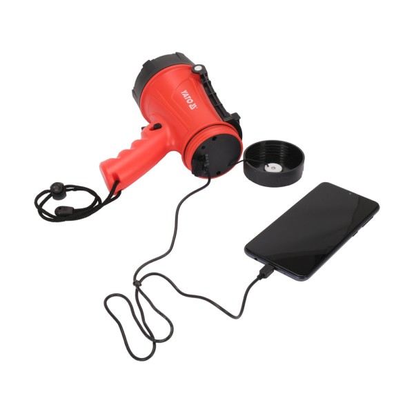 SZPERACZ PISTOLETOWY 15W, 1200LM, IP68, AKUMULATOROWY, ZASIĘG 250M, LI-ION 3,7V 4400MAH YT-08551