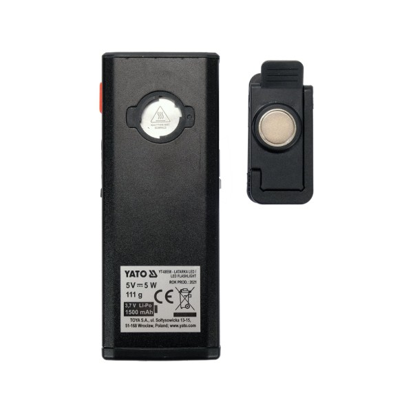 LATARKA ROBOCZA 500LM, LI-PO 3,7V 1500MAH YT-08556