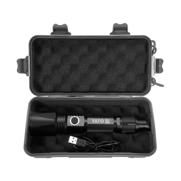 LATARKA AKUMULATOROWA 10W 900LM IP64, LI-ION 3,7V 2200MAH, ZASIĘG: 200M, POWERBANK, ZOOM YT-08559