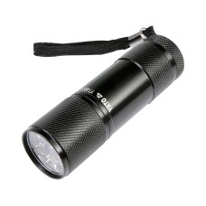 LATARKA ALUMINIOWA, 9 LED, CZARNA YT-08570