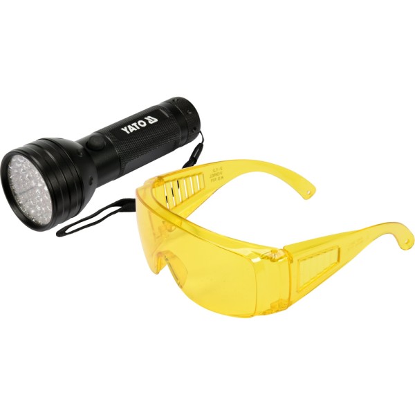 ZESTAW LATARKA UV 51 LED I OKULARY YT-08581