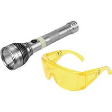 ZESTAW LATARKA UV AKUMULATOROWA 3W I OKULARY YT-08588