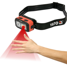 LATARKA CZOŁOWA 500LM, AKU/3XAAA, CZUJNIK RUCHU, LI-ION 3,7V 1000MAH, IP54, PŁYNNA REGULACJA ŚWIATŁA YT-08593