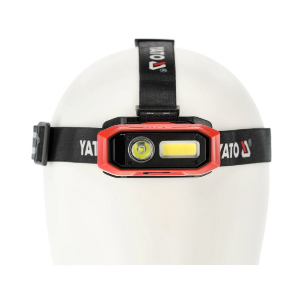 LATARKA CZOŁOWA 800LM, AKU, CZUJNIK RUCHU, LI-ION 3,7V 2200MAH, IP54, PŁYNNA REGULACJA ŚWIATŁA YT-08594