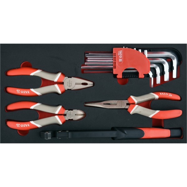 WÓZEK NARZĘDZIOWY 3CZĘŚCIOWY Z NARZĘDZIAMI YT-09104