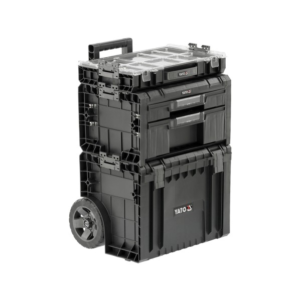 ZESTAW NA KOŁACH 3 SZT SKRZYNEK NARZĘDZIOWYCH, SYSTEMOWYCH, MODUŁOWYCH 35BT2P10P S12 YT-09173