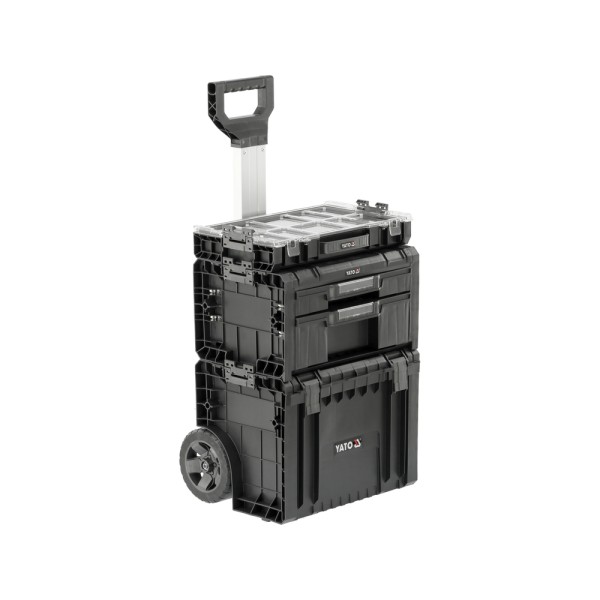 ZESTAW NA KOŁACH 3 SZT SKRZYNEK NARZĘDZIOWYCH, SYSTEMOWYCH, MODUŁOWYCH 35BT2P10P S12 YT-09173