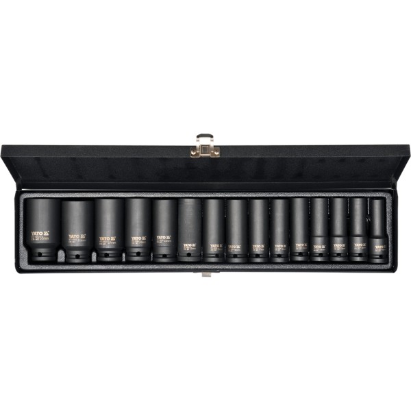 NASADKI UDAROWE DŁUGIE 1/2'', ZESTAW 15 SZT. YT-1055