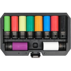 ZESTAW NASADEK UDAROWYCH DO FELG ALUMINIOWYCH. ZAWIERA 10 SZTUK. NAPĘD 1/2