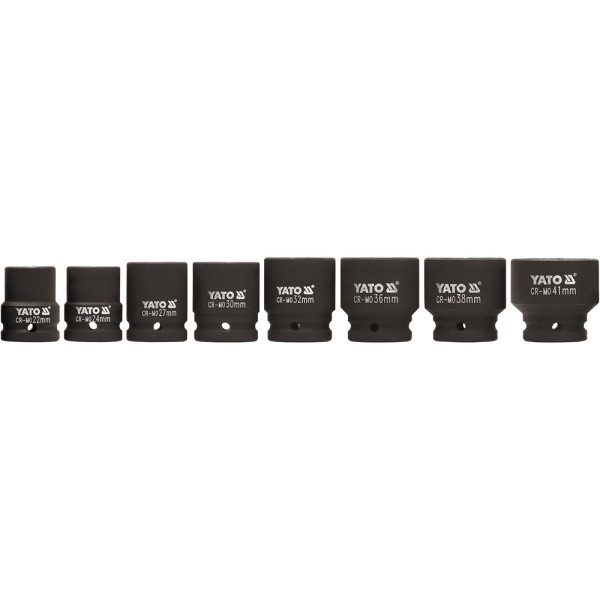 NASADKI UDAROWE 3/4'' 22-41 MM, ZESTAW 8 SZT. YT-1115