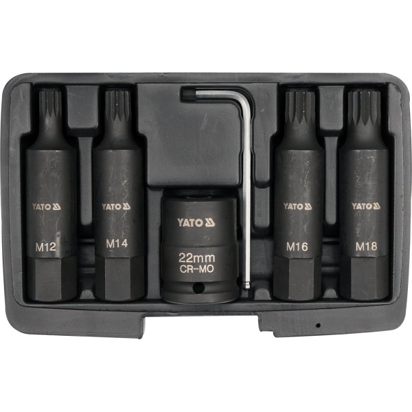 ZESTAW BITÓW UDAROWYCH SPLINE 3/4'', 6 SZT. YT-1157