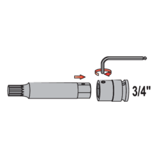ZESTAW BITÓW UDAROWYCH SPLINE 3/4'', 6 SZT. YT-1157