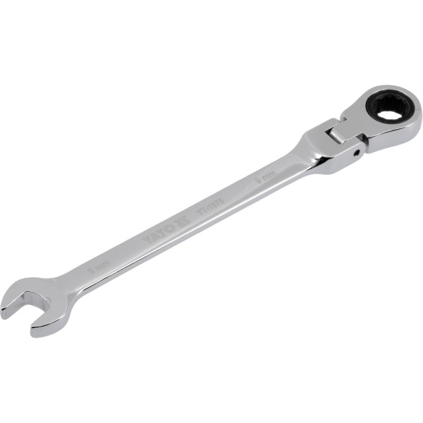 KLUCZ PŁASKO-OCZKOWY Z GRZECHOTKĄ I PRZEGUBEM 9 MM YT-1675