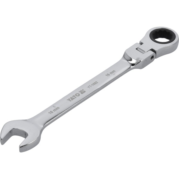 KLUCZ PŁASKO-OCZKOWY Z GRZECHOTKĄ I PRZEGUBEM 16 MM YT-1682