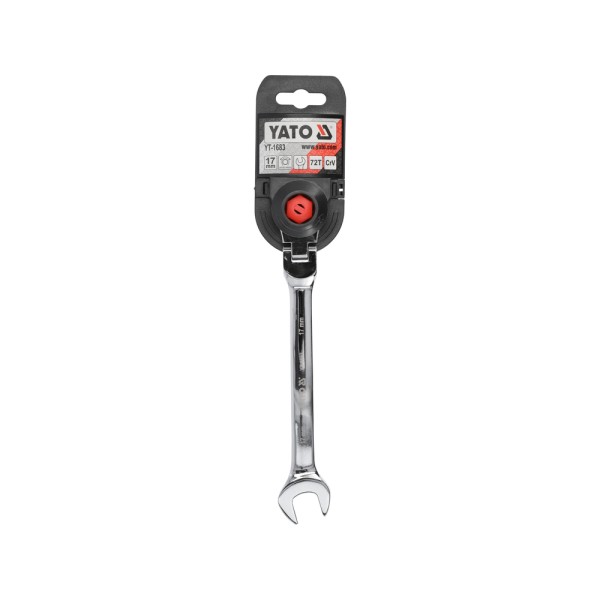 KLUCZ PŁASKO-OCZKOWY Z GRZECHOTKĄ I PRZEGUBEM 17 MM YT-1683