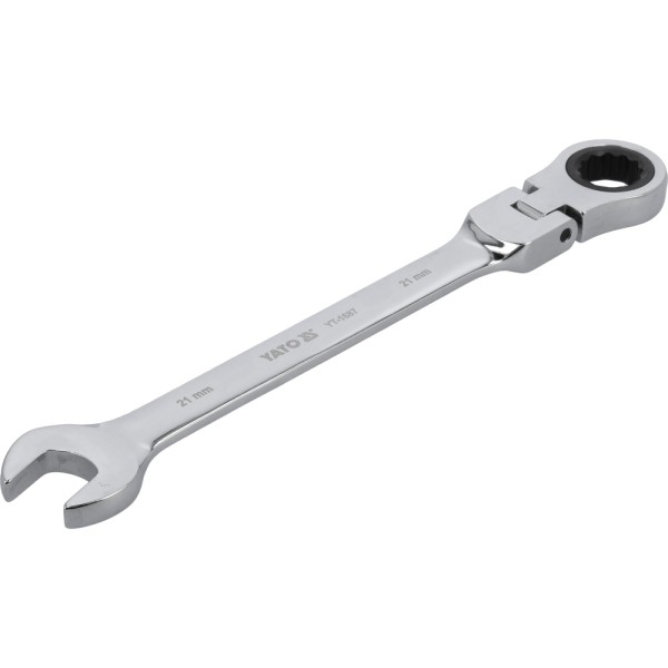 KLUCZ PŁASKO-OCZKOWY Z GRZECHOTKĄ I PRZEGUBEM 21 MM YT-1687