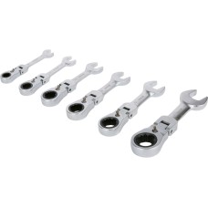 ZESTAW KLUCZY PŁASKO-OCZKOWYCH KRÓTKICH Z GRZECHOTKĄ I PRZEGUBEM 6SZT. YT-16977