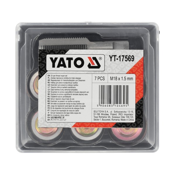 ZESTAW NAPRAWCZY KORKÓW DO MISKI OLEJOWEJ M18X1.5MM 7CZ YT-17569