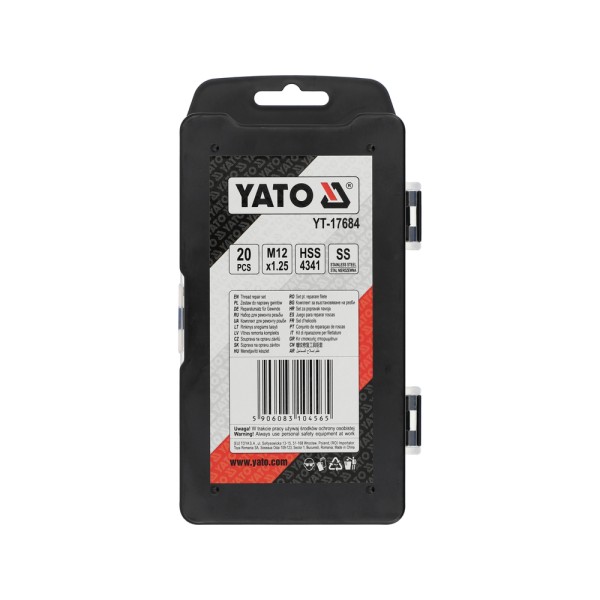 ZESTAW DO NAPRAWY GWINTÓW M12X1.25MM 20CZ YT-17684