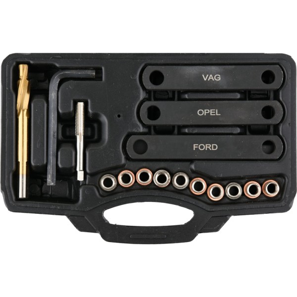 ZESTAW NAPRAWCZY GWINTÓW ZACISKÓW HAMULCOWYCH FORD/OPEL/VAG 16 ELEMENTÓW YT-17700