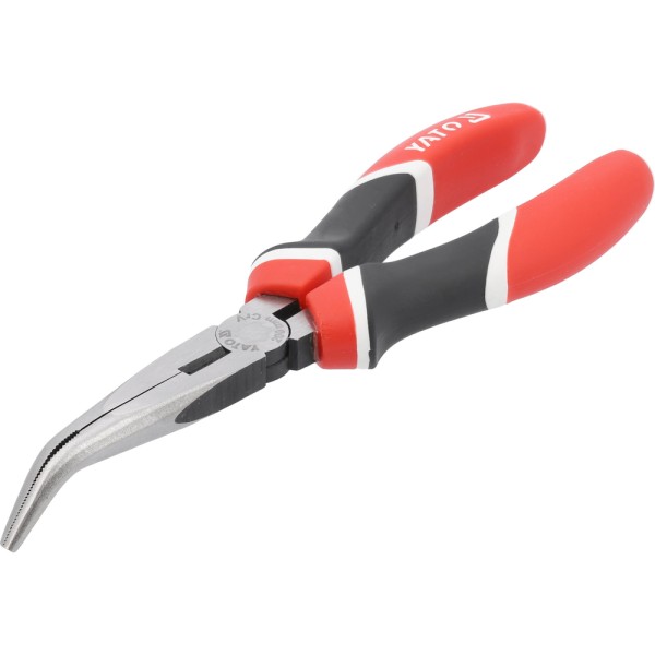 SZCZYPCE WYDŁUŻONE WYGIĘTE, CRV, 200 MM, TRÓJKOLOROWE RĘKOJEŚCI YT-1946