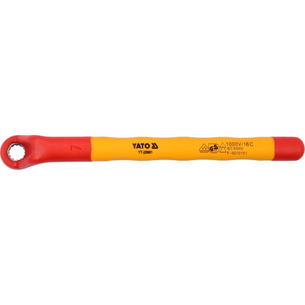 KLUCZ OCZKOWY ODGIĘTY IZOLOWANY 7MM VDE YT-20981