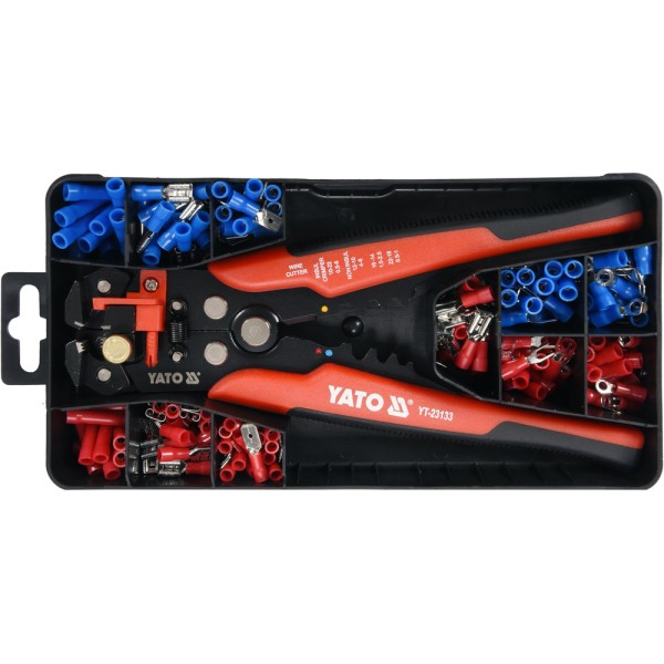 WIELOFUNKCYJNY ŚCIĄGACZ IZOLACJI 205MM Z ZESTAWEM KONEKTORÓW IZOLOWANYCH 191 ELEMENTÓW YT-23133