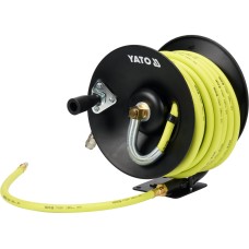 WĄŻ PNEUMATYCZNY HYBRYDOWY  NA ZWIJAKU 9,5MM X 15M Z SZYBKOZŁĄCZAMI YT-24241