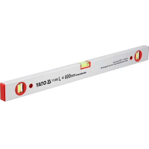 POZIOMNICA ALUMINIOWA, 3 LIBELKI 600 MM YT-3002