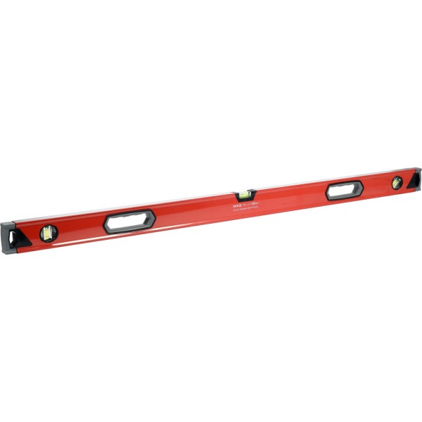 POZIOMNICA ALUMINIOWA 1200 MM, 3 LIBELLE, DWA UCHWYTY, DOKŁADNOŚĆ 0,5 MM/M YT-30074