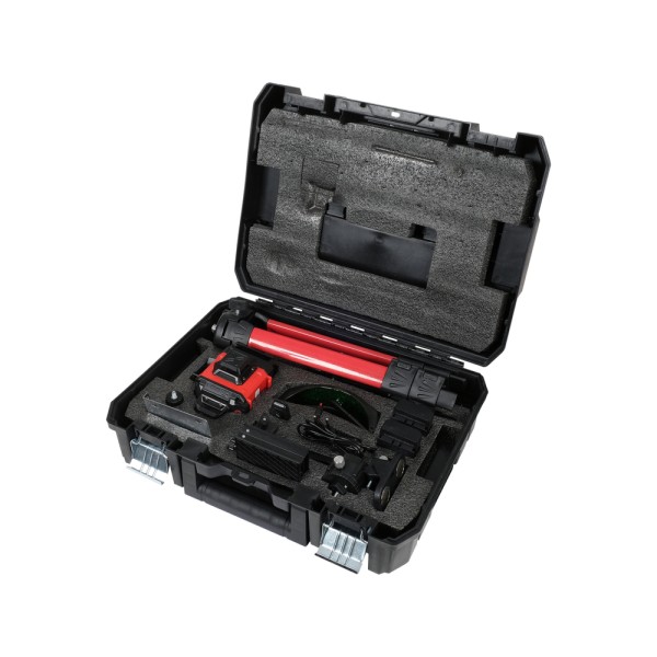 LASER ZIELONY 16 LINIOWY 4D Z AKCSESORIAMI I STATYWEM YT-30415