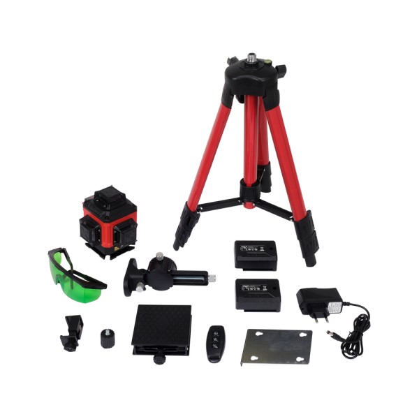 LASER ZIELONY 16 LINIOWY 4D Z AKCSESORIAMI I STATYWEM YT-30415