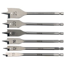 ZESTAW WIERTEŁ ŁOPATKOWYCH 10-25 MM, 6 SZT. YT-3258