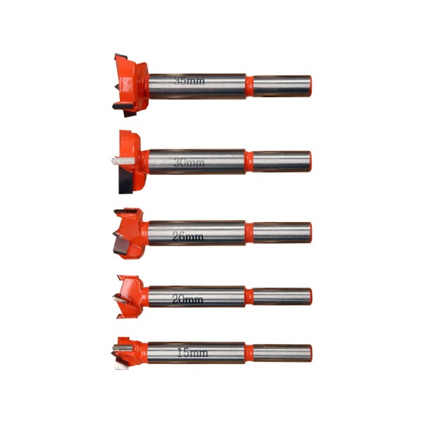 ZESTAW WIERTEŁ DO DREWNA POD ZAWIASY 15-35MM 5SZT. YT-33015