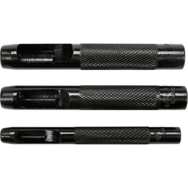 ZESTAW PRZECINAKÓW RURKOWYCH DO SKÓRY GUMY, KARTONU, TEKSTYLIÓW, 3 SZT., ROZMIARY: 6, 8, 10 MM YT-35881