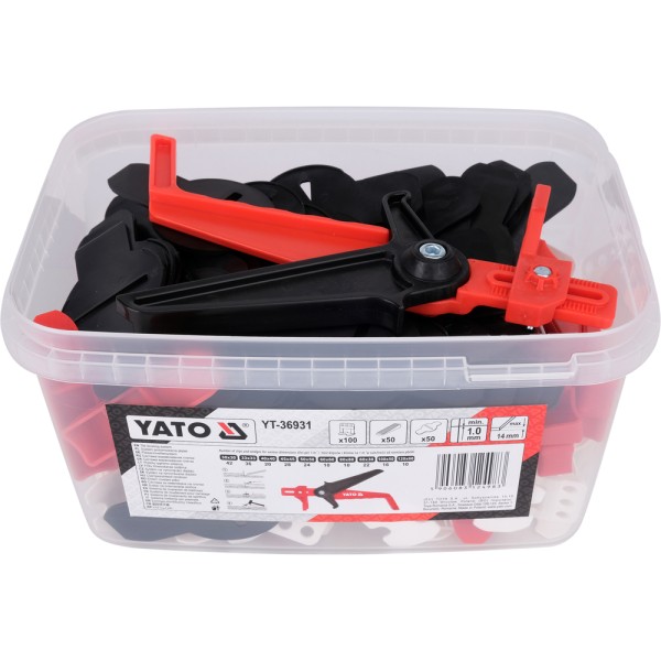 SYSTEM DO POZIOMOWANIA PŁYTEK Y1MM ZESTAW 100SZT+50SZT+50SZT+SZCZYPCE YT-36931